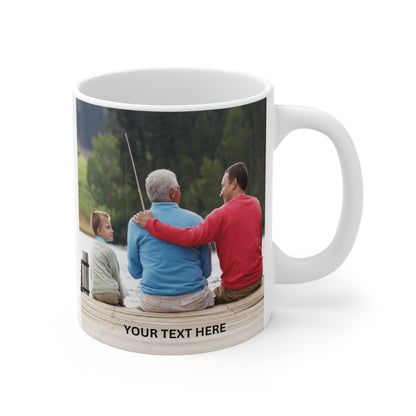 Fishing Mug, Personalized Photo Fishing Coffee Mug, Dad Fishing Mug, Fathers Day Gift, Custom Photo Coffee Mug, Grandpa, Son and Grandson