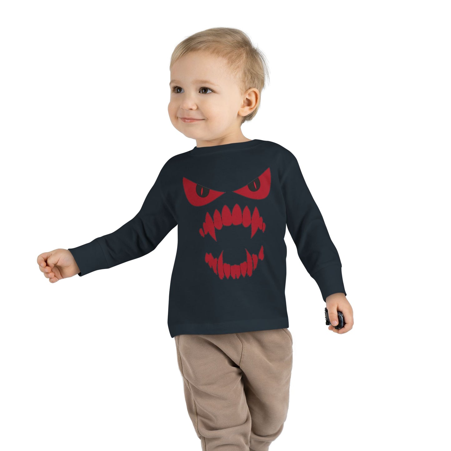 Scary Face Toddler Halloween Long Sleeve Shirt, Toddler Kids Face Shirt, Dracula Face Shirt