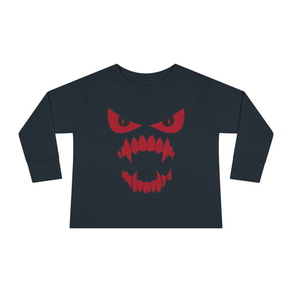 Scary Face Toddler Halloween Long Sleeve Shirt, Toddler Kids Face Shirt, Dracula Face Shirt