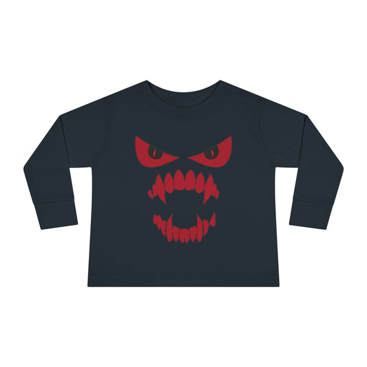 Scary Face Toddler Halloween Long Sleeve Shirt, Toddler Kids Face Shirt, Dracula Face Shirt