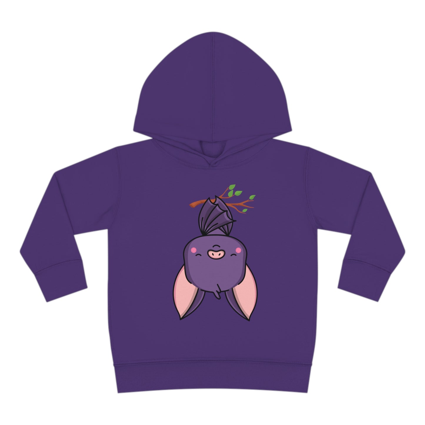 Spooky Upside Down Bat Toddler Hoodie purple