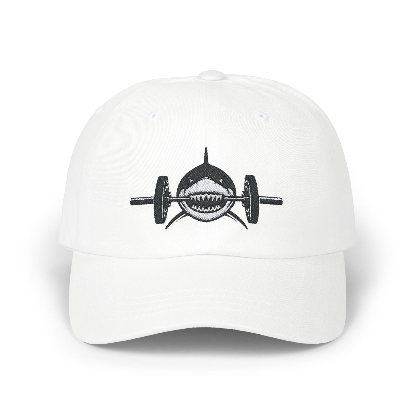 Shark with Barbell Embroidered Hat