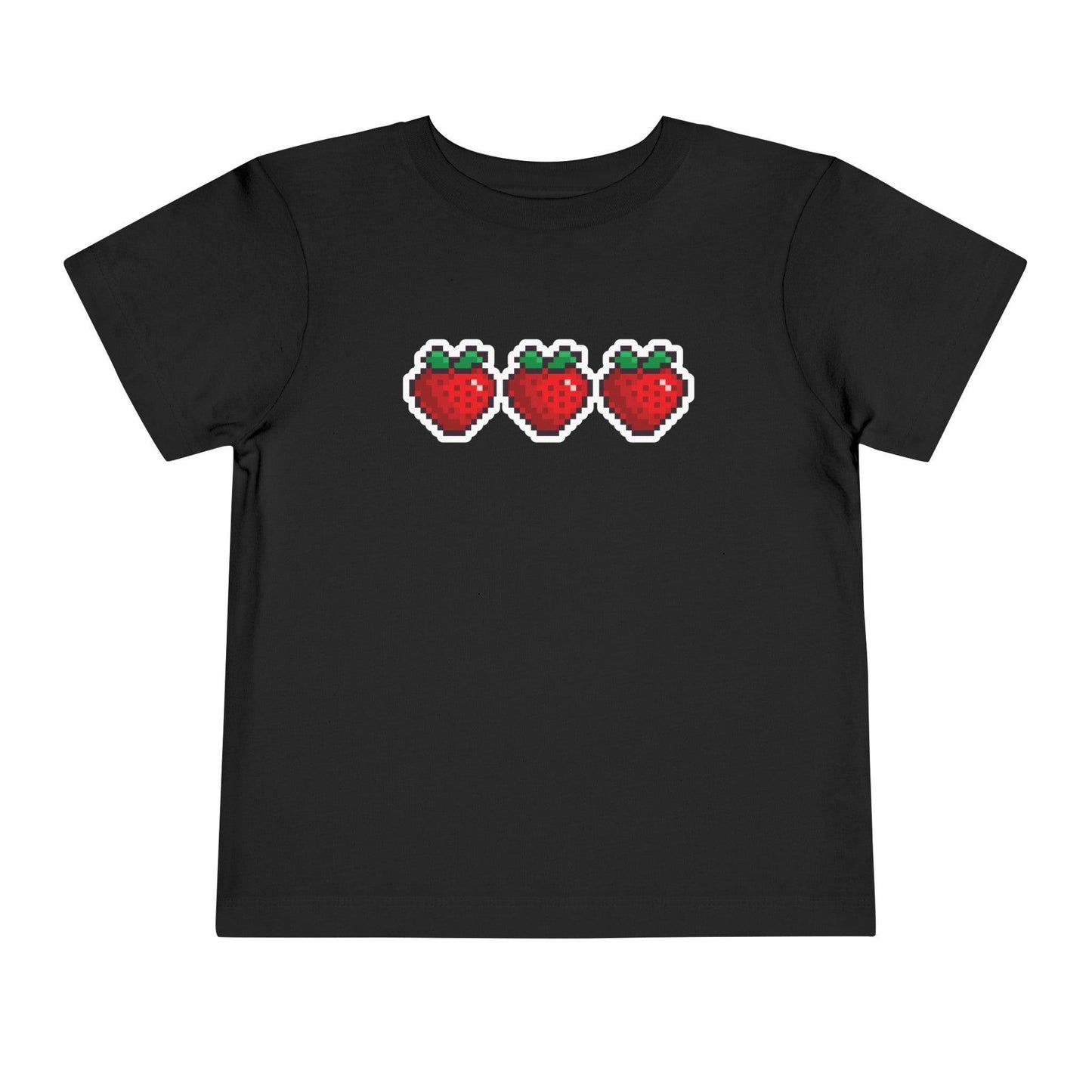 black strawberries pixelated sticker toddler t shirt