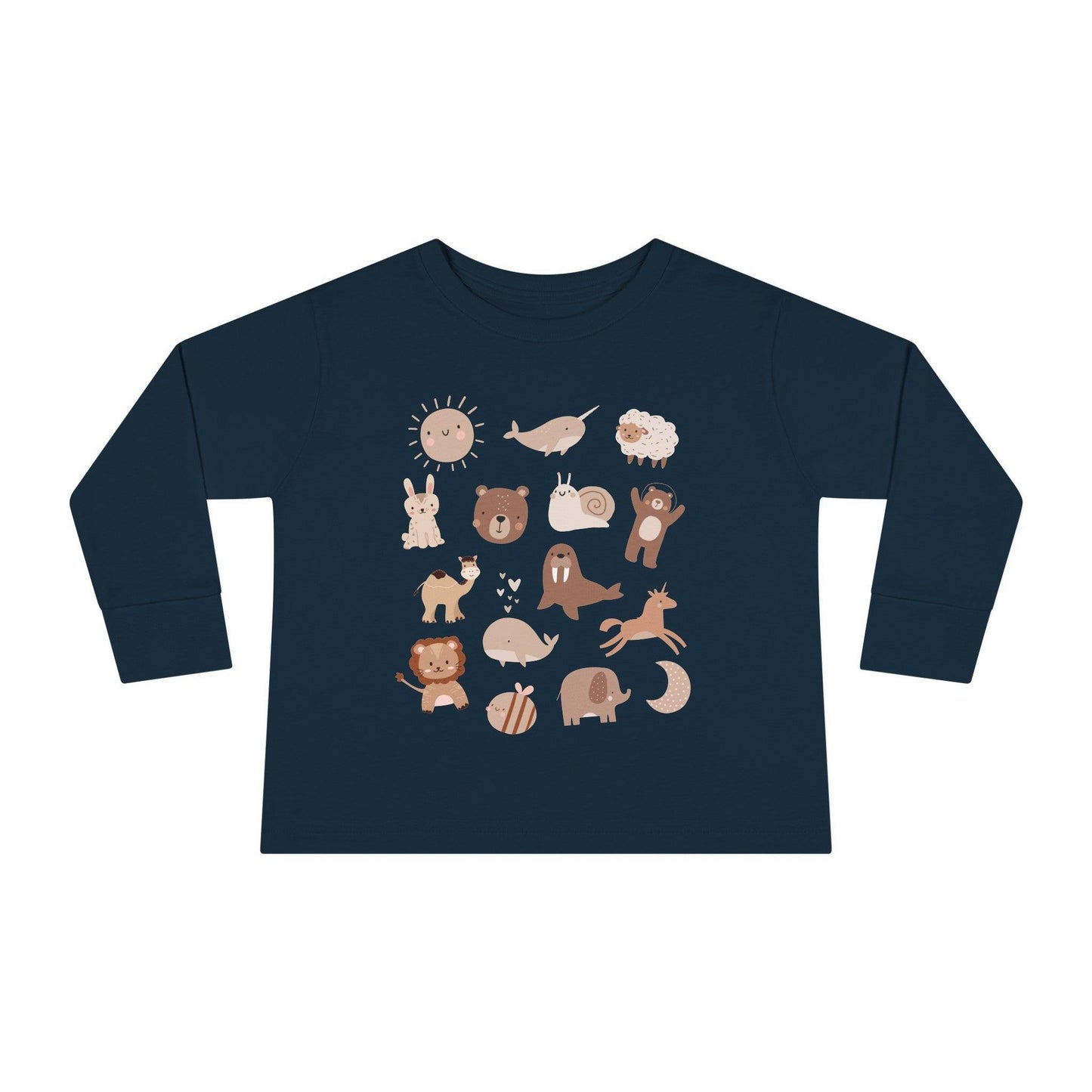 navy boho animal toddler long sleeve shirt