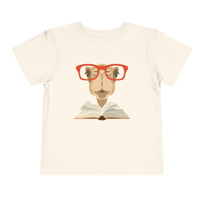 natural camel reading book toddler t shirt