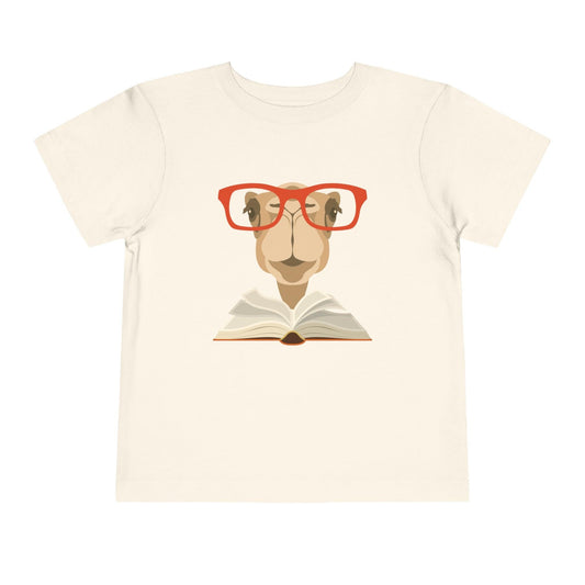 natural camel reading book toddler t shirt