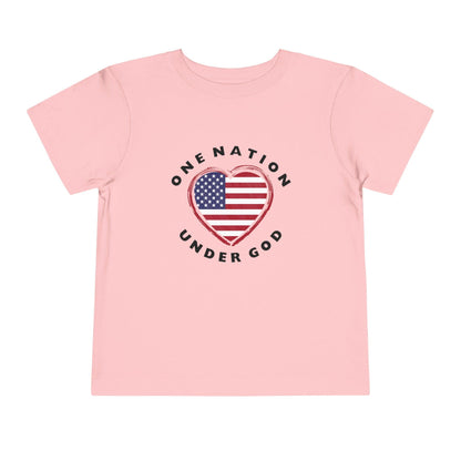 One Nation Under God Toddler T-Shirt, Kids Patriotic Shirt, 4th of July