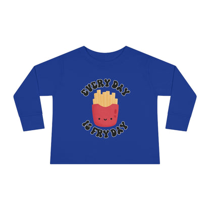 royal blue every day is fry day toddler long sleeve shirt