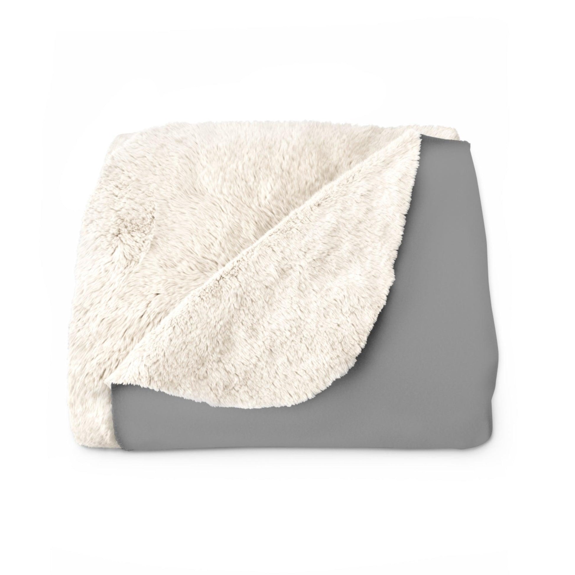 Cockatoo Sherpa Fleece Blanket lying flat with corner flipped over to see sherpa