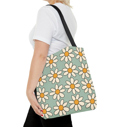 Daisies Tote Bag, Boho Daisies with All Over Print Tote, Plant Lady Bag, Gardener Accessory Bag