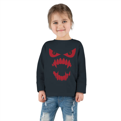 Scary Face Toddler Halloween Long Sleeve Shirt, Toddler Kids Face Shirt, Dracula Face Shirt