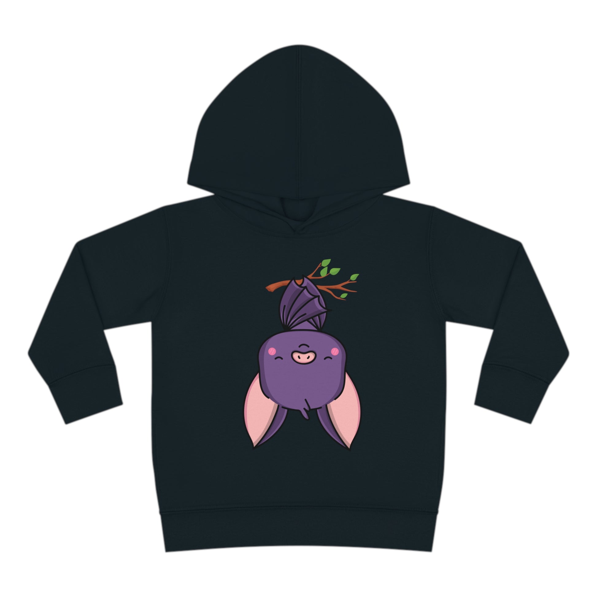 Spooky Upside Down Bat Toddler Hoodie black