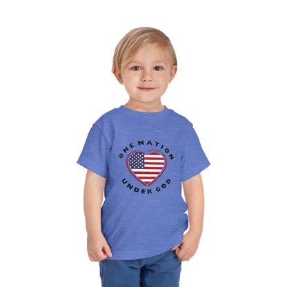 One Nation Under God Toddler T-Shirt, Kids Patriotic Shirt, 4th of July