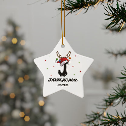 Letter Name Ornament, 2024 Personalized Family Ornament, Custom Initial Ornament, Family Keepsake Ornaments, 2-Side Print