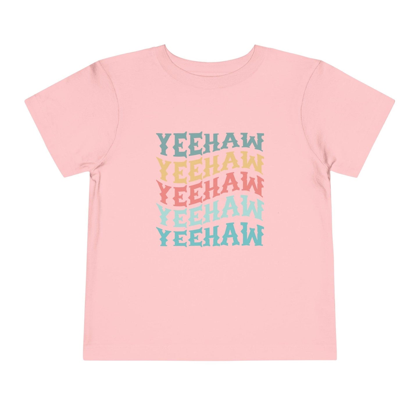 pink yeehaw cowboy toddler t shirt