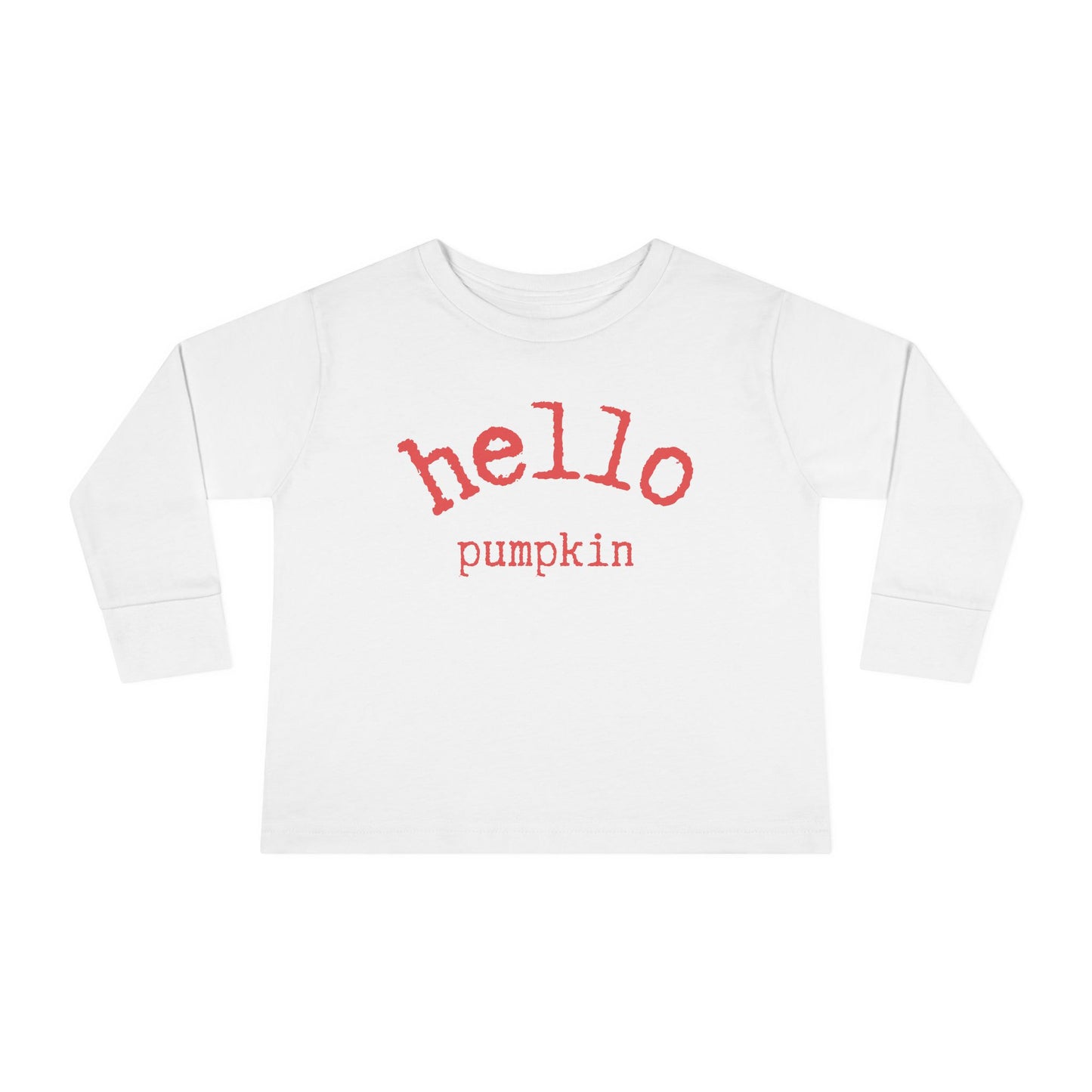  Hello Pumpkin Toddler Long Sleeve Tee Shirt white