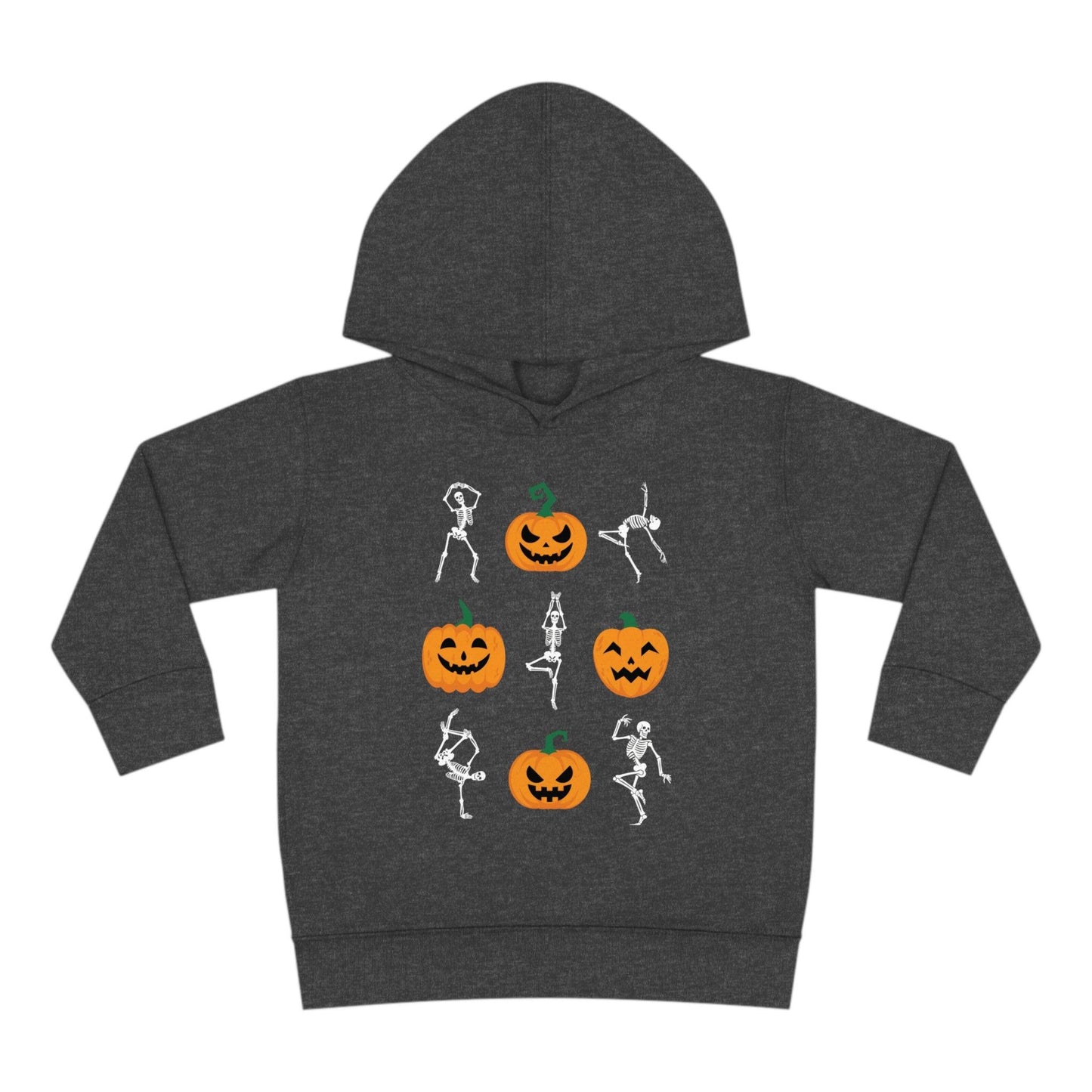 Pumpkins and Skeletons Halloween Fall Toddler Hoodie vintage smoke