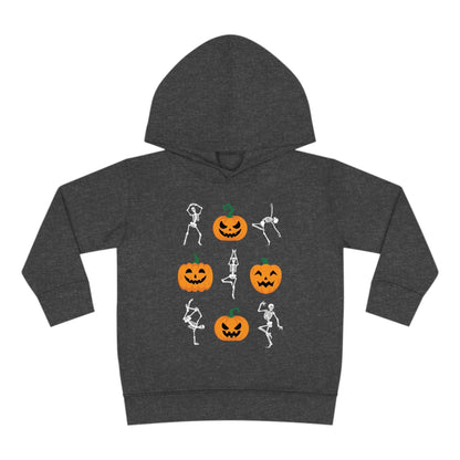 Pumpkins and Skeletons Halloween Fall Toddler Hoodie vintage smoke