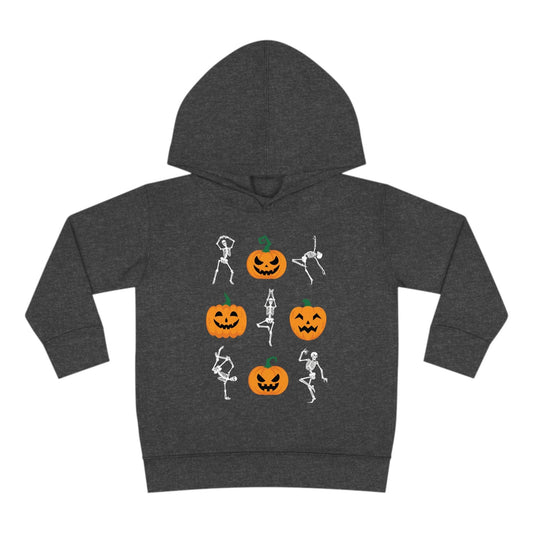 Pumpkins and Skeletons Halloween Fall Toddler Hoodie vintage smoke