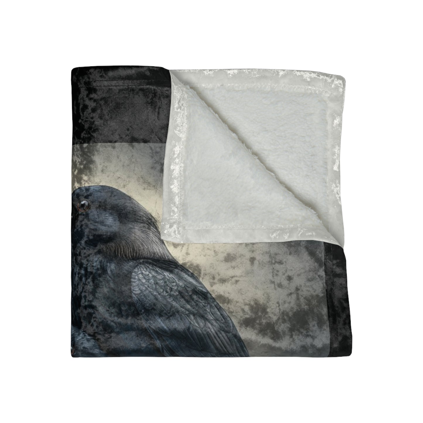 Crow Blanket, Crow Crushed Velvet Blanket, Throw Blanket