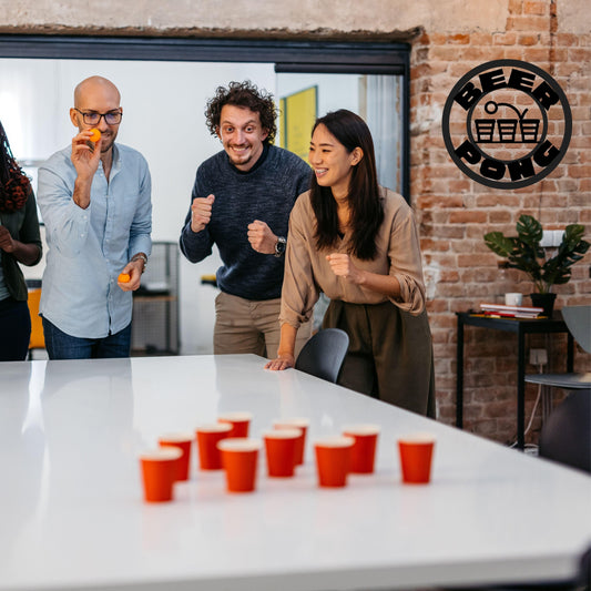 Beer Pong Metal Sign