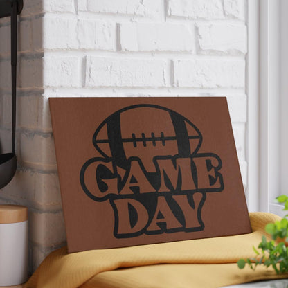 Game Day Football Glass Cutting Board against wall