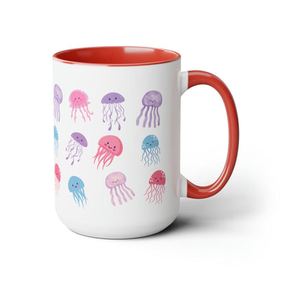 Jellyfish Coffee Mug red back