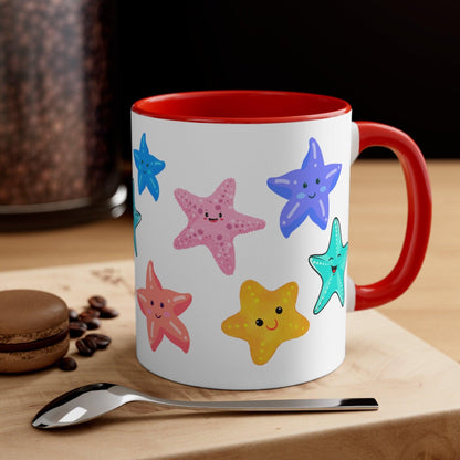 Starfish Coffee Mug red