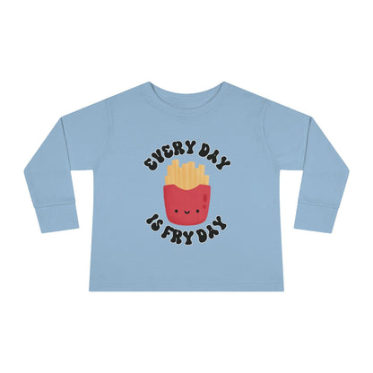 Every Day Is Fry Day Toddler Long Sleeve Shirt light blue