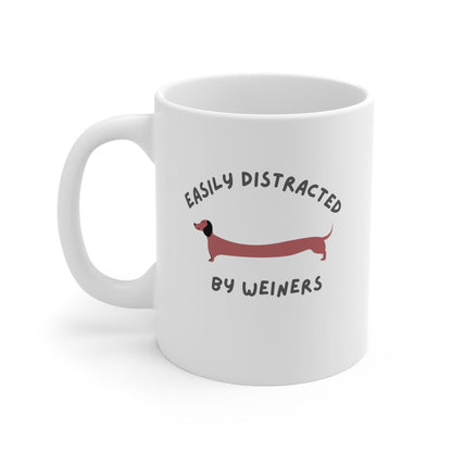 Easily Distracted by Weiners Dog Coffee Mug front