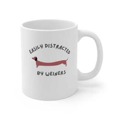 Easily Distracted by Weiners Dog Coffee Mug back