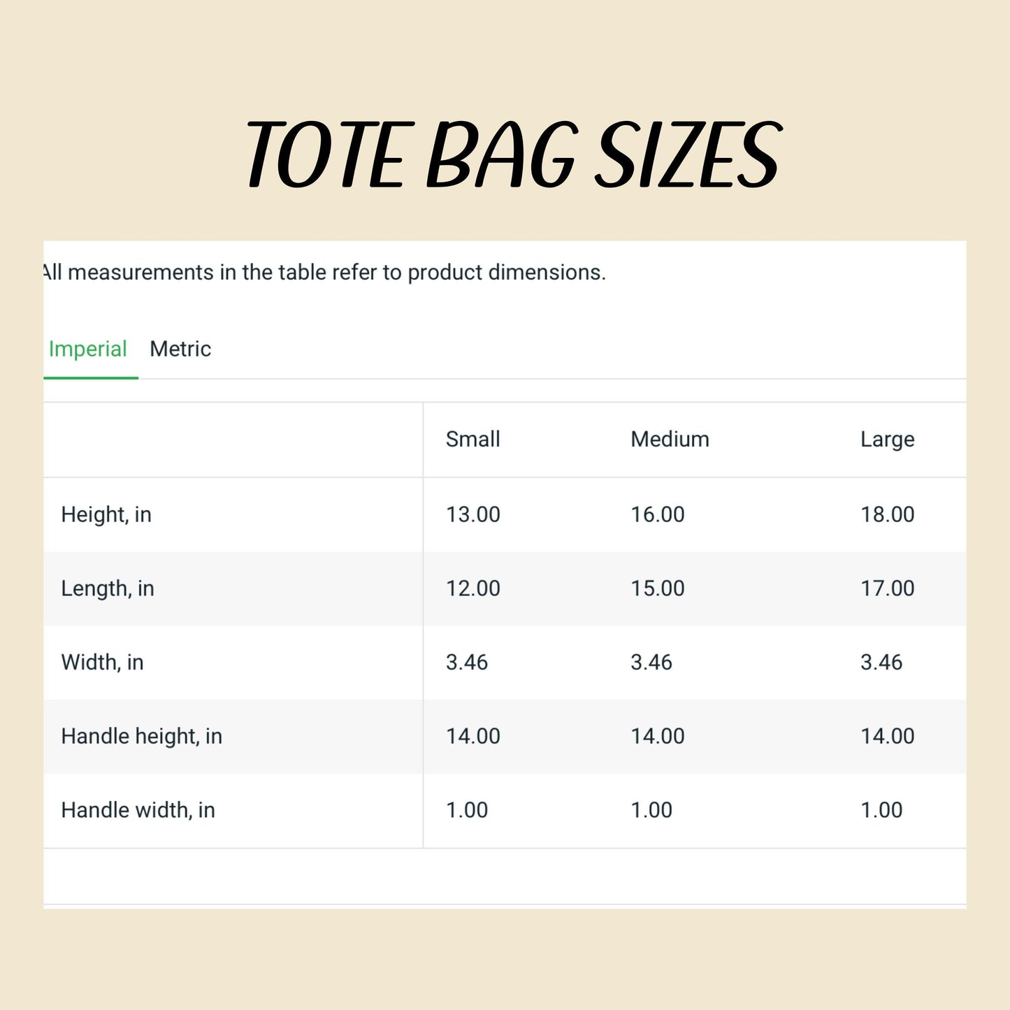 Yorkie Pups Canvas Tote Bag size chart