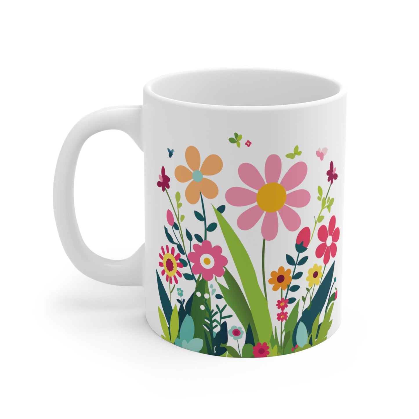 Retro Flower Coffee Mug front