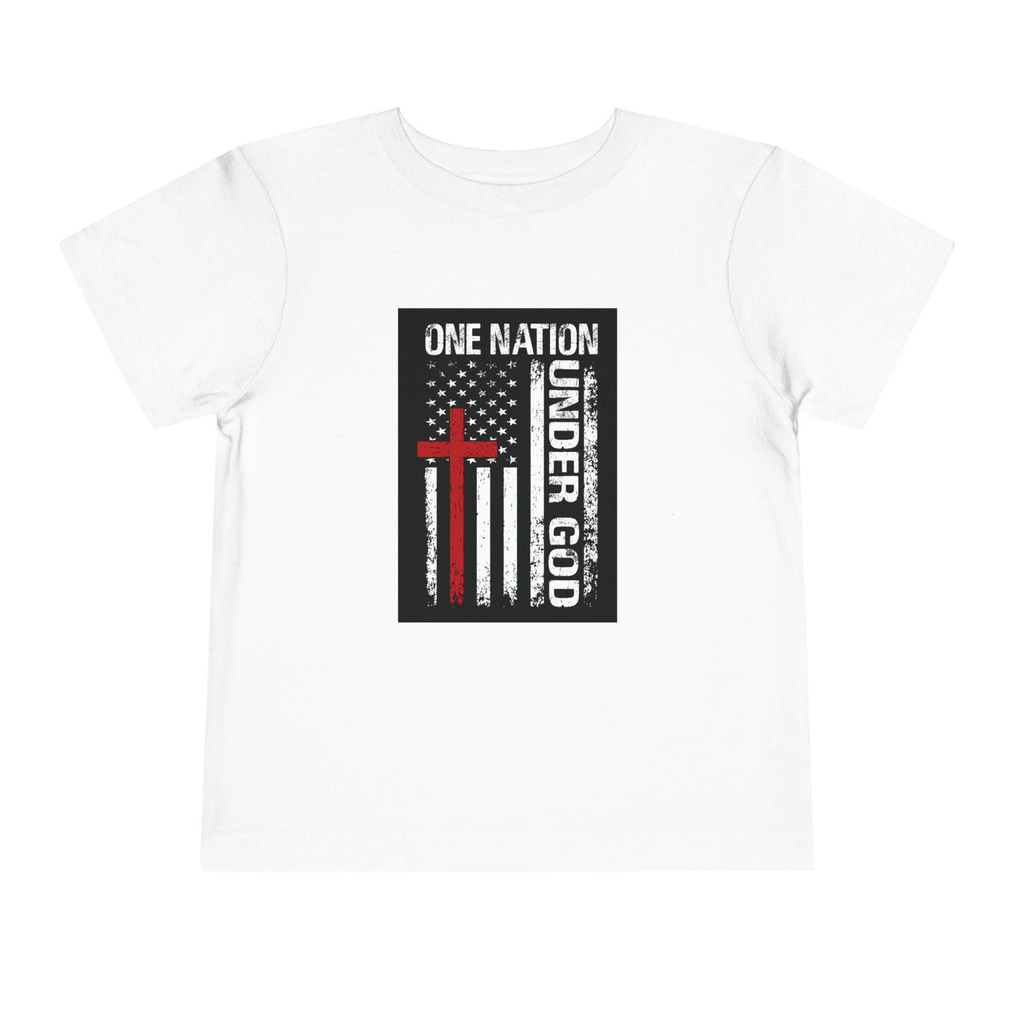 One Nation Under God Flag Toddler T-Shirt white