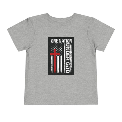 One Nation Under God Flag Toddler T-Shirt heather