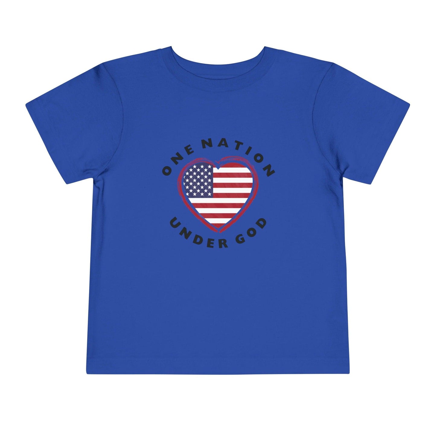 One Nation Under God Flag Heart Toddler T-Shirt royal