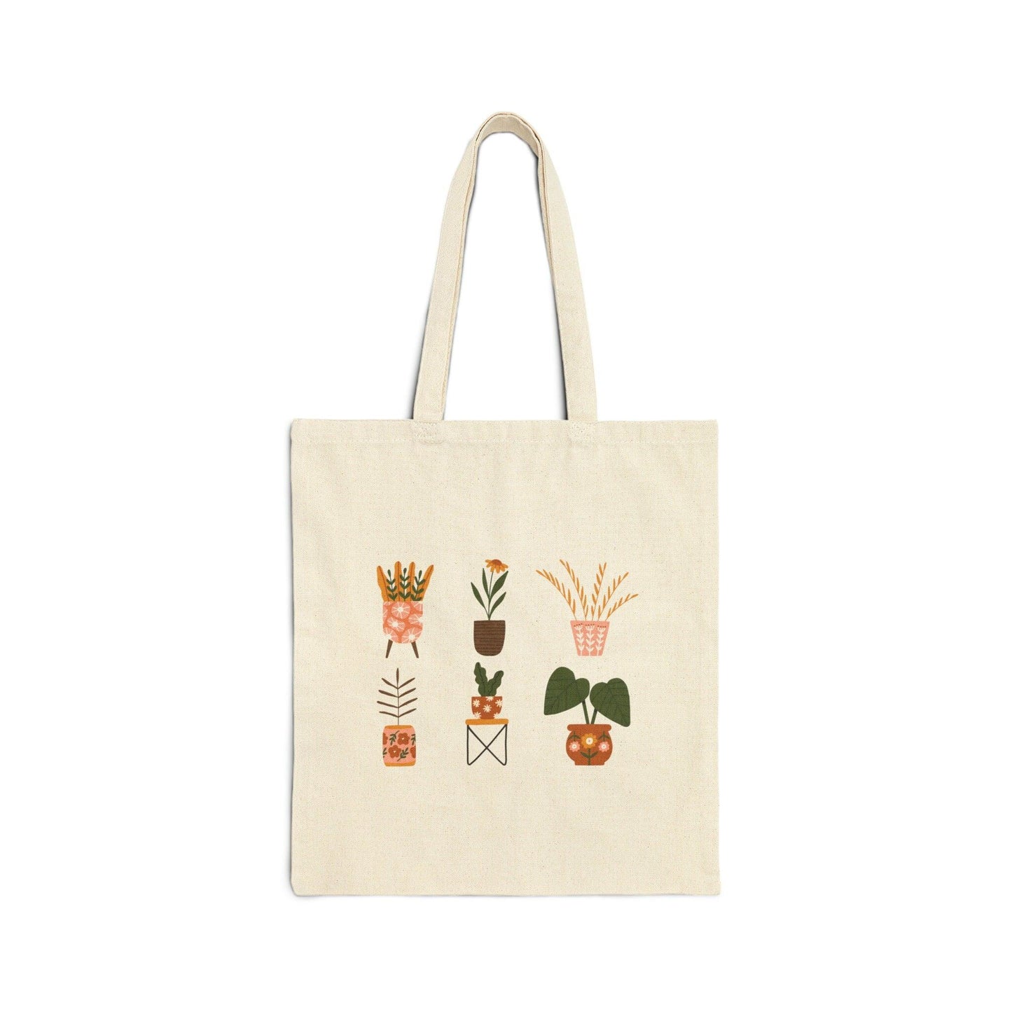 Plants Cotton Canvas Tote Bag natural