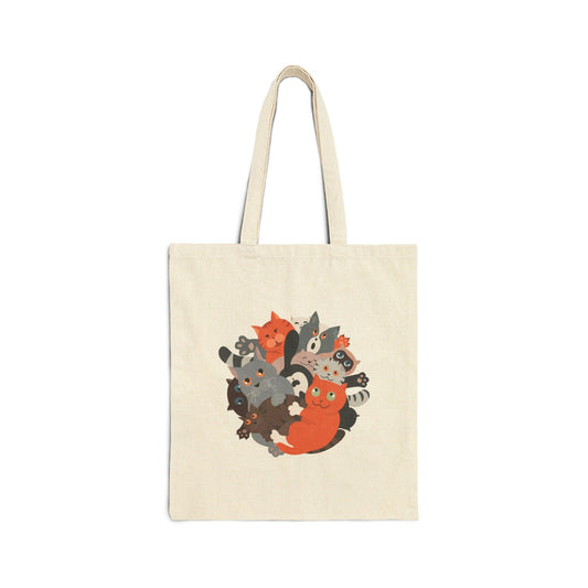 Cats Hanging Out Canvas Tote Bag natural