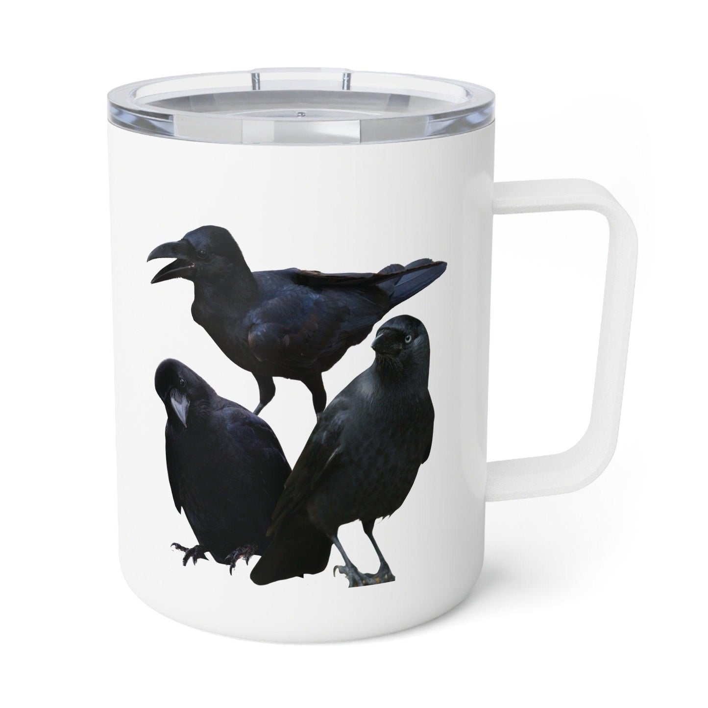 Crows Insulated Coffee Mug front view