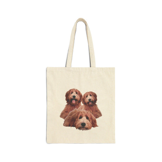 Golden Doodle Canvas Tote Bag natural