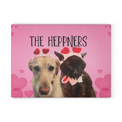 Personalized Funny Pet Glass Cutting Board large