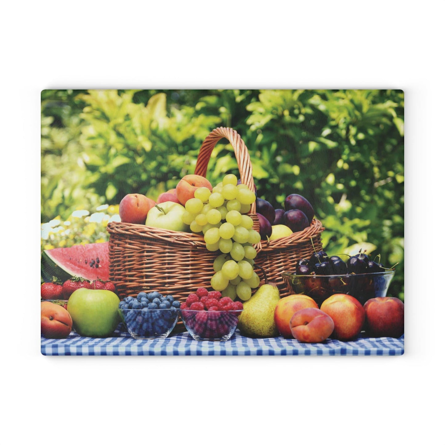 Fruit Basket Glass Cutting Board large