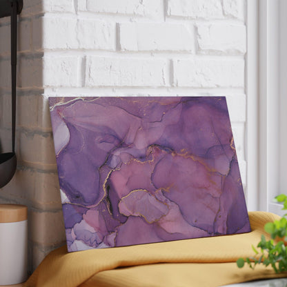 Purple Marble Design Glass Cutting Board against wall