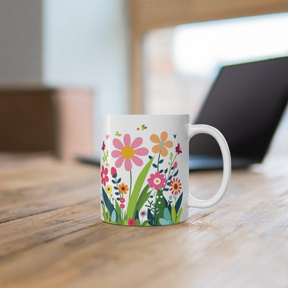 Retro Flower Coffee Mug back