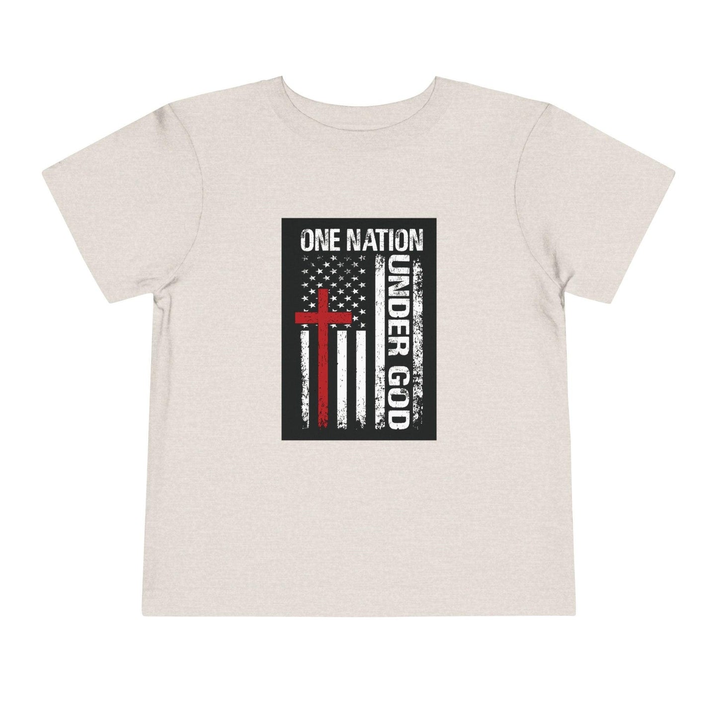 One Nation Under God Flag Toddler T-Shirt heather dust