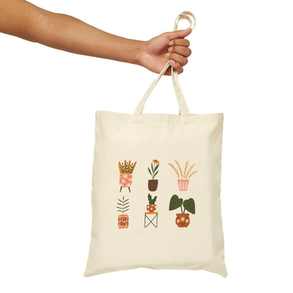 Plants Cotton Canvas Tote Bag holding bag