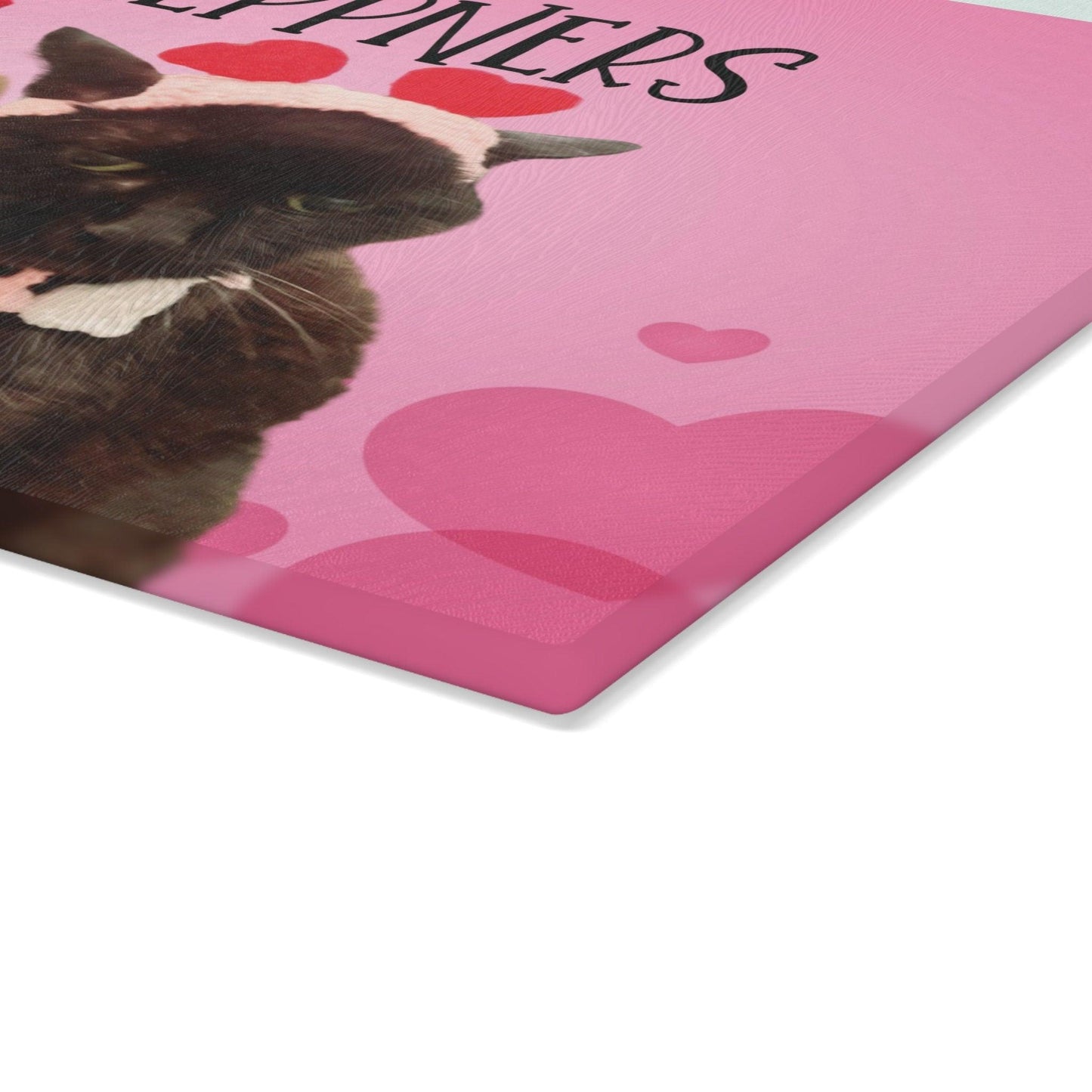 Personalized Funny Pet Glass Cutting Board corner shot