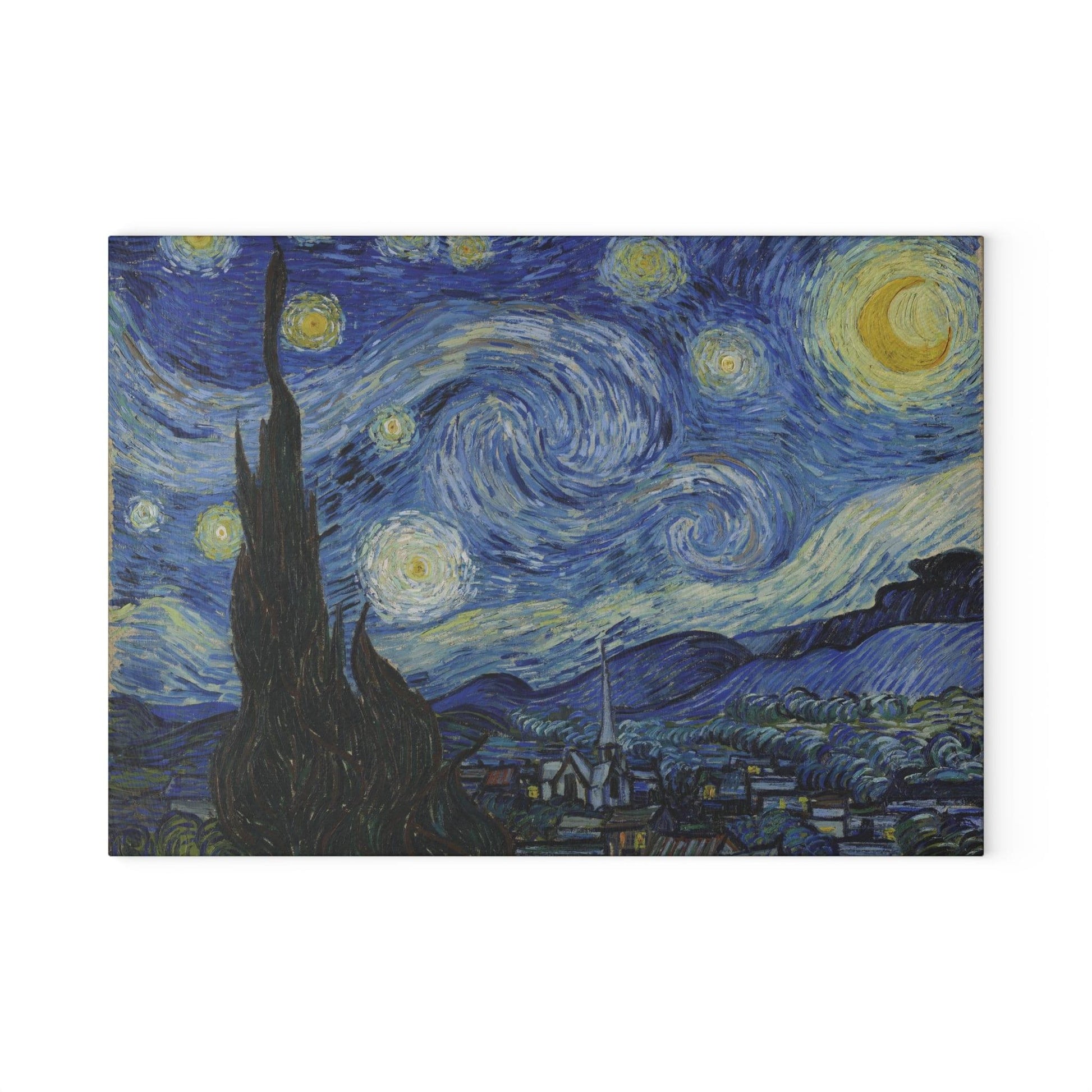 Starry Night Vincent Van Gogh Glass Cutting Board small