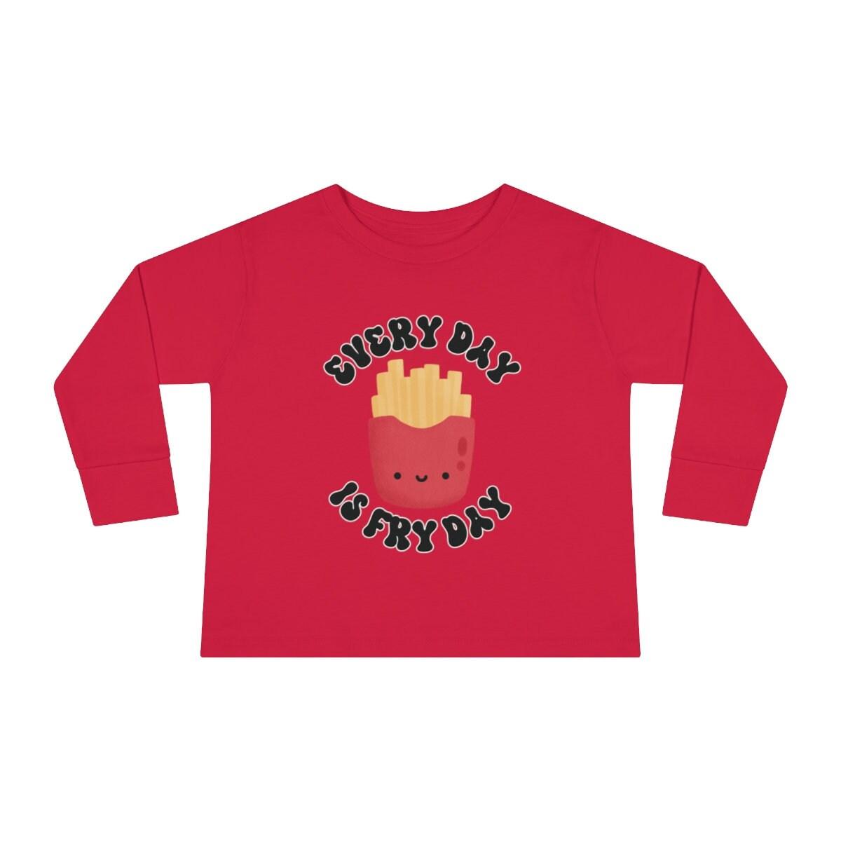 Every Day Is Fry Day Toddler Long Sleeve Shirt red