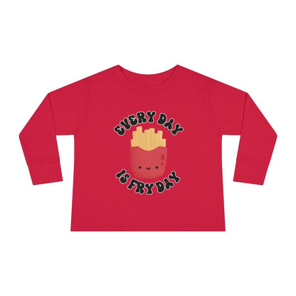 Every Day Is Fry Day Toddler Long Sleeve Shirt red